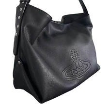 Borsa a mano Vivienne Westwood tote bag nera sfera in rilievo come nuova articolo outlet