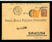 1882 - Regno d' Italia - Umberto 1° -  Due Re !!! - Lettera  raccomandata