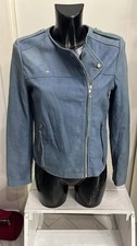 Womens Mango Blue Leather