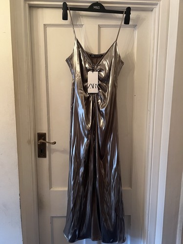 Abito midi nuovo zara argento - abito,