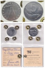 REPUBBLICA ITALIANA 5 lire 1952 FDC PERIZIATA