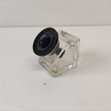 ANTICO CALAMAIO IN VETRO TRASPARENTE CON IMBUTO PER L'INCHIOSTRO