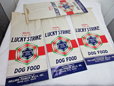 Vintage Lucky Strike cibo per cani Ohio City OH LOTTO DI 4 campioni confezione 5 libbre PASTO