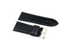 Cinturino orologio in cuoio tranciato vera pelle nero 28mm tipo panerai