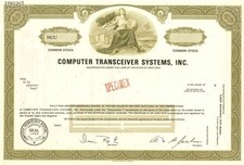 Computer Transceiver Systems, Inc. - Stock Certificate - Specimen Stocks & Bon