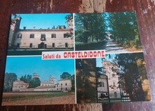 CARTOLINA D'EPOCA PROVINCIA CREMONA CASTELDIDONE SALUTI DA 4 VEDUTINE FG COLORI