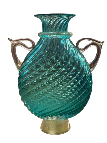 Vaso con anse - verde, oro