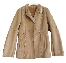 Cappotto corto donna Conbipel, Montone scamosciato, vintage, sabbia, Tg.L, usato