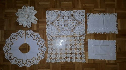 Set centrini ricamati mano 6 - ricamati,