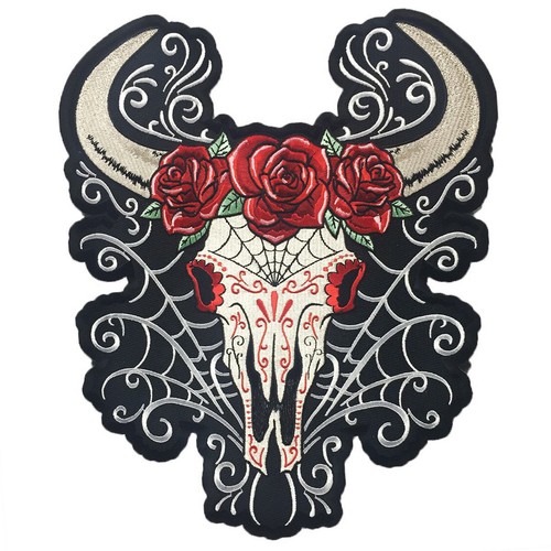 Toppa western teschio - teschio, rose