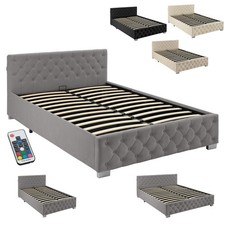 Letto imbottito con listelli a