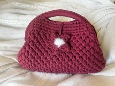Borsa all'uncinetto Fatta a Mano, Clutch Bag, Pochette Bordeaux
