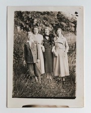 Soeurs fère groupe flou net - Photo ancienne snapshot, Bruxelles, 1934