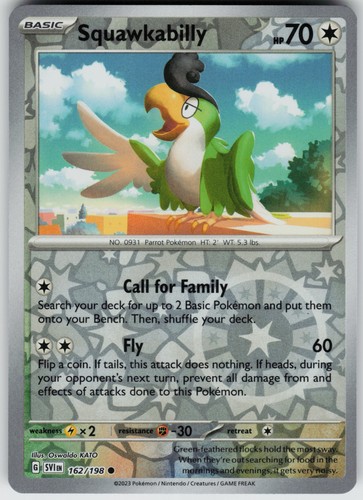 Pokemon squawkabilly 162 198 - pokemon,