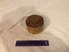 Scatolina/Portagioie Rustica In Legno Con Baita Intagliata Mano Alpino Vintage