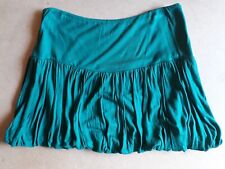 Minigonna estiva a palloncino in morbida viscosa verde scuro Zara Tg.M