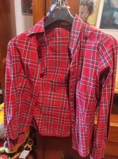 Camicia Rossa A Quadri Scozzese Maniche Lunghe Donna