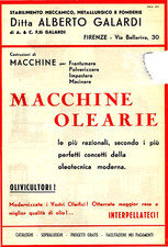  FIRENZE 1947 " DITTA ALBERTO GALARDI " MACCHINE OLEARIE