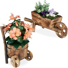 Carriole portafiori legno - carriole,