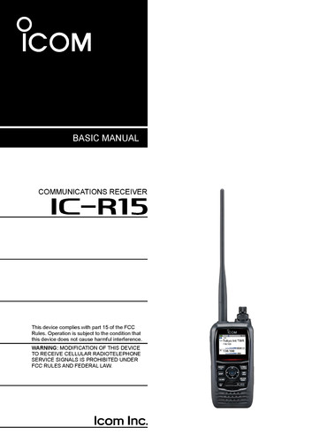 Manuale base icom - manuale, ic-r15: