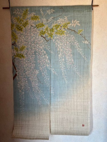 Arazzo giapponese lino blu - giapponese, in