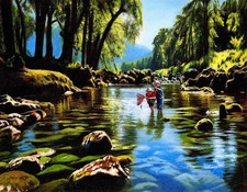 Due Ragazzi Pesca - Dipinto