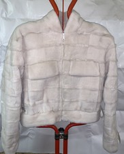 Pelliccia Visone Bianco Epilato Con Coulisse