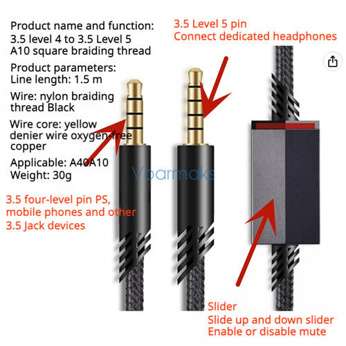 Audio cable for - for, logitech