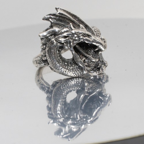 Anello drago argento - drago,