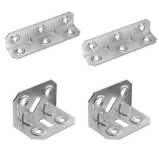 Piastra di Supporto Staffa Angolare Giunzione in Acciaio 4 fori Kit 100pz