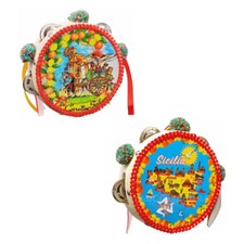 TAMBURELLO SICILIANO D15 IN LEGNO VARI DECORI