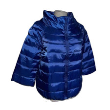 Giacca Martino Midali donna piccola blu metallizzato puffer designer moda italiana