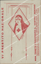 ce156 cartolina www1 VI prestito nazionale croce rossa illustratore lyana