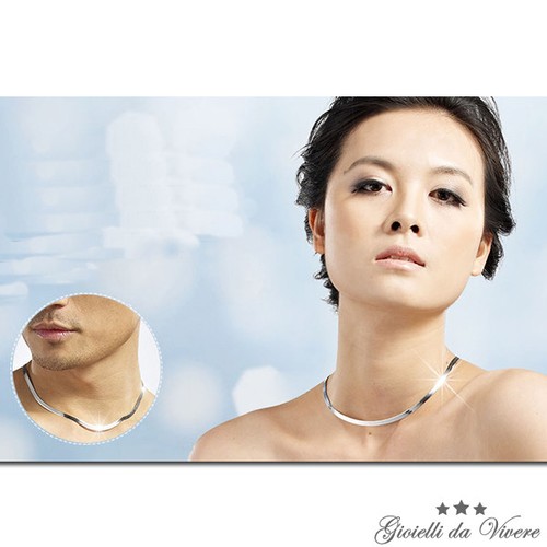 Collana argento rodiato - in,