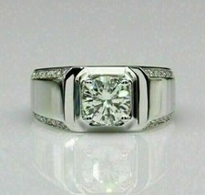 Fede nuziale solitario diamante tondo 2,30 CT creata in laboratorio da uomo...