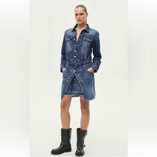 Abito denim asimmetrico - abito, a