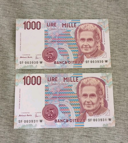 Due banconote 1000 lire - banconote,