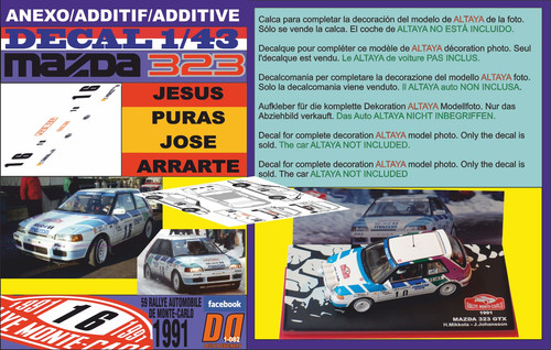 Anexo decal mazda 323 - anexo, gtx