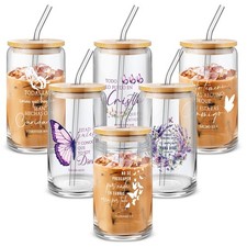 6 Pcs Spanish Butterfly Christian Cups Bulk 16oz Jesus Butterfly Coffee Cup w...