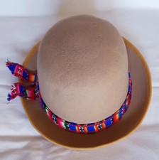 Cappello etnico Peruviano a bombetta tradizionale Boho, in feltro  