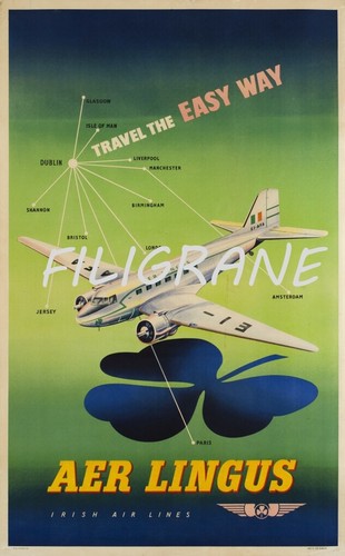 Aer lingus avion rvos poster - aer,
