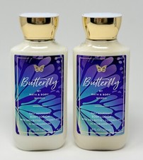 2 BATH BODY WORKS BUTTERFLY LOTION CREAM HAND 8OZ SHEA BUTTER RASPBERRY VANILLA