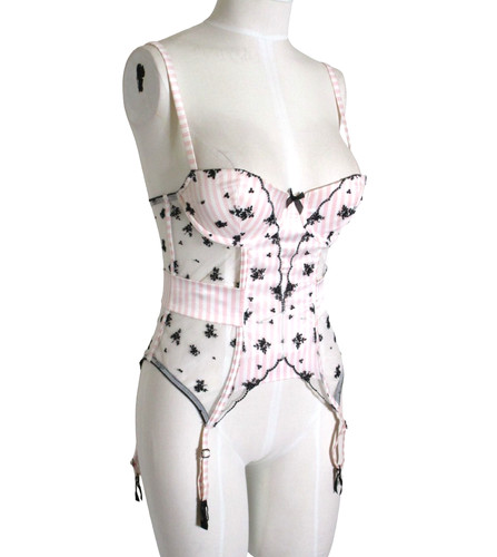 Top giarrettiera corsetto rosa