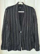 Blazer donna nero gessato Giorgio Armani taglia 46