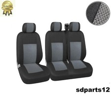 Coprisedili Grigio Nero 3 Posti Tessuto Lusso Fodere Per Mercedes Vito Sprinter
