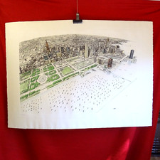 Stampa Chicago USA Lee Lorenz edizione limitata rara litografia decorazione parete anni 70 arte