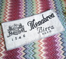 BIRRA MENABREA TAPPETINO BARMAT COTONE BAR BANCO OTTIMO 49 X  23 CM NO BECK'S 