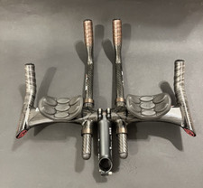 VINTAGE CINELLI BAT CHRONO CARBON HANDLEBAR WITH STEM TRIATHLON NOS CMT