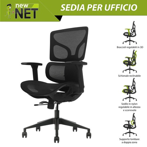 Sedia ufficio nera con - da,