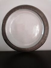 Piatto di vetro con bordo in argento cm 37 Centrotavola complemento d'arredo